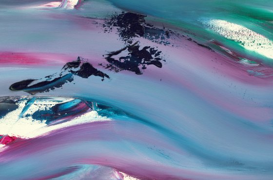 Vibrant blue, emotional skyscape, 120x60 cm