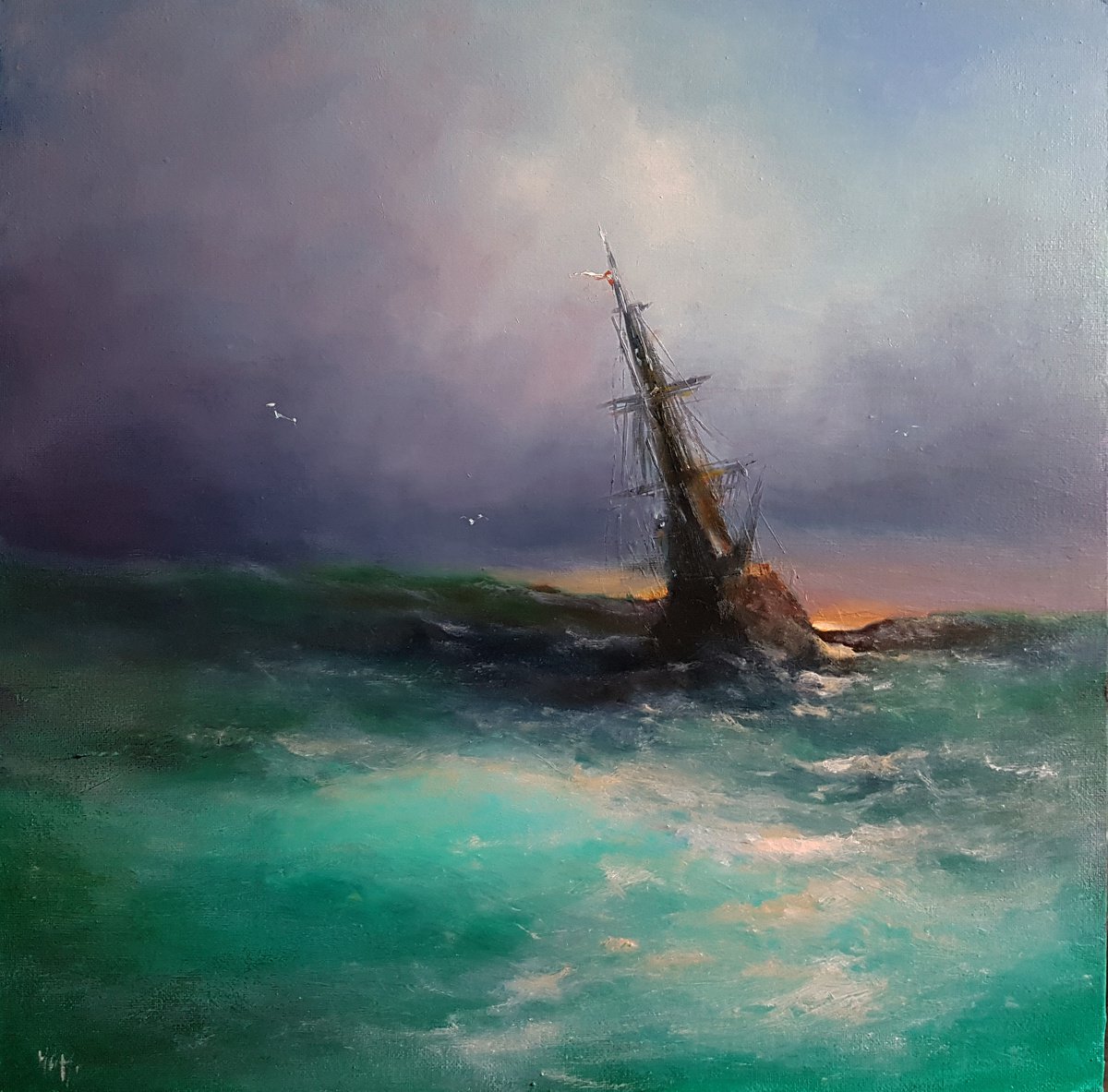 Sea fog (2019) Oil painting by Russell Korr Artfinder