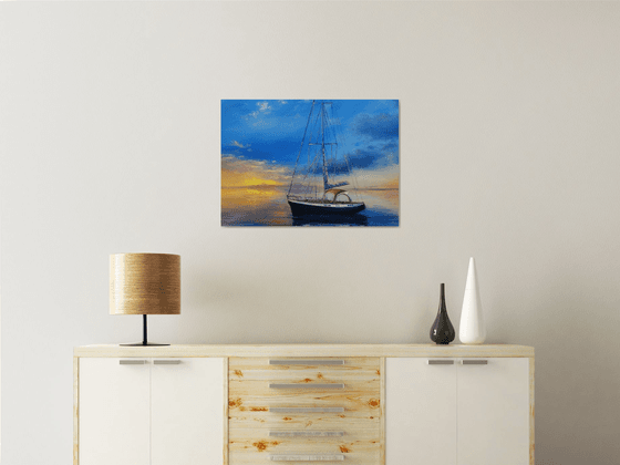 Seascape Morning calm - Seascape painting,  sunrise  painting