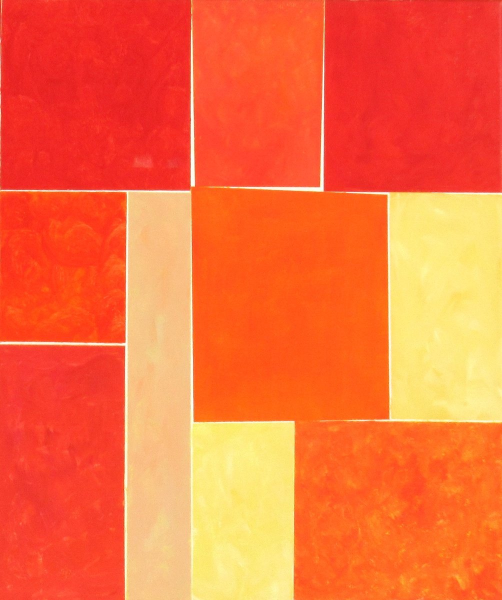 Abstract Acrylic Painting By Megha Hendrick., 20 X 24", Red Certain. # 1., Original Artwork