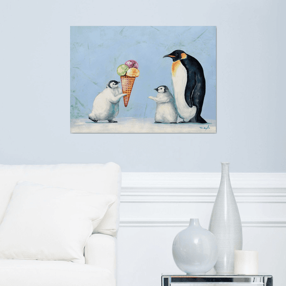 Christmas Gift, Penguins, Ice Cream