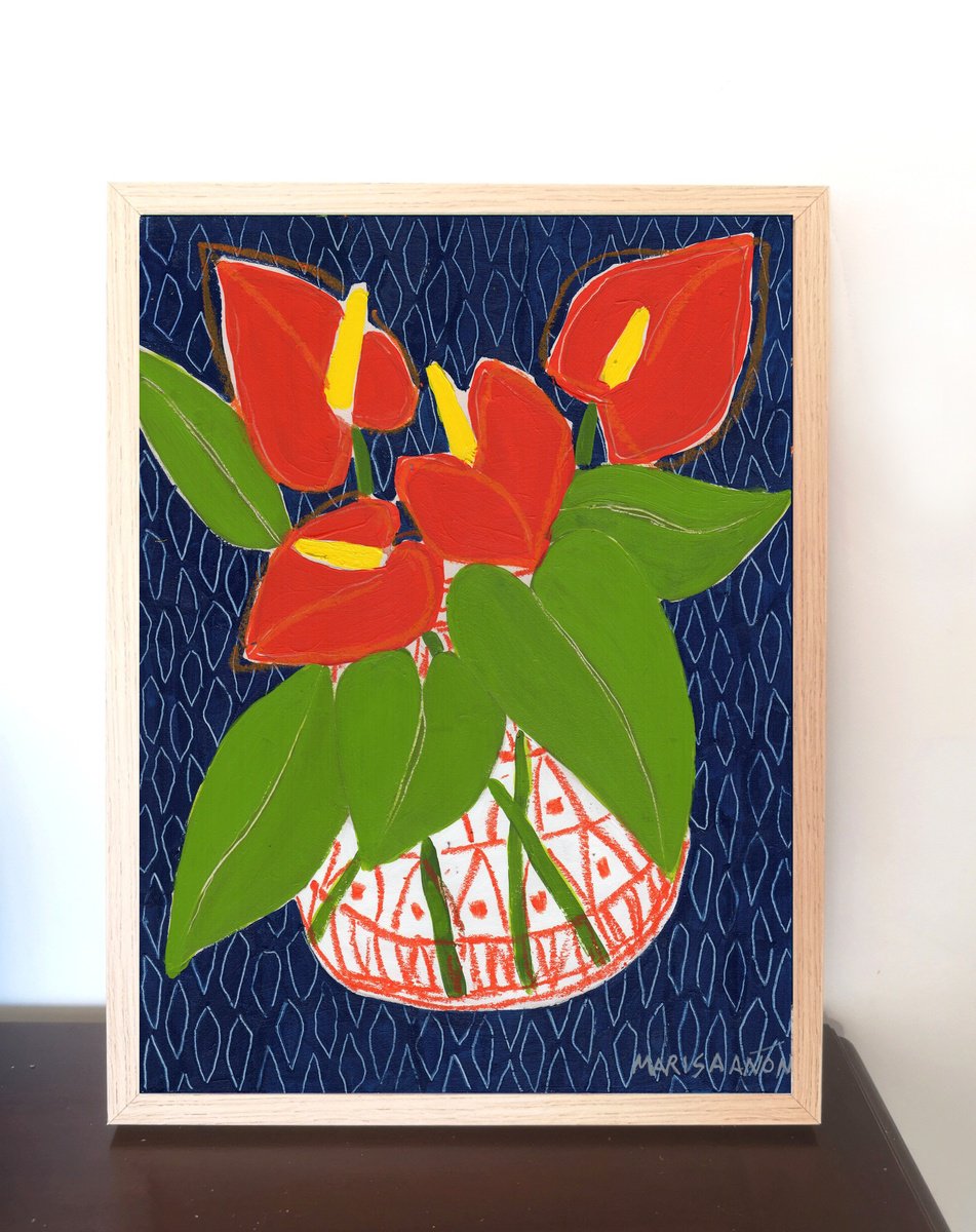 Impressionistic Painting , Summer Flowers 3 By Marisa Anon, 13 X 17, Artwork For Sale On Artfinder