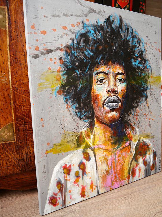 Portrait Jimi Hendrix Celebrity rock star Decorative  Wall art Home deco Hotel Ready to hang