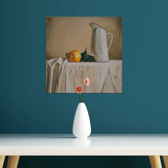 Lemon and a White Jug FRAMED