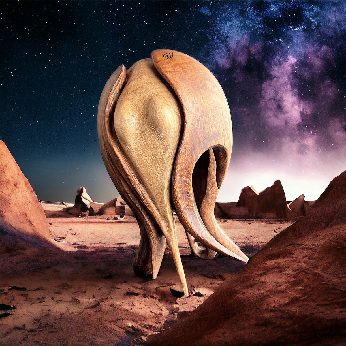 Organic Abstract Wood Sculpture By Roland Kopfer, 3 X 6", Capsule 1079, Original Artwork