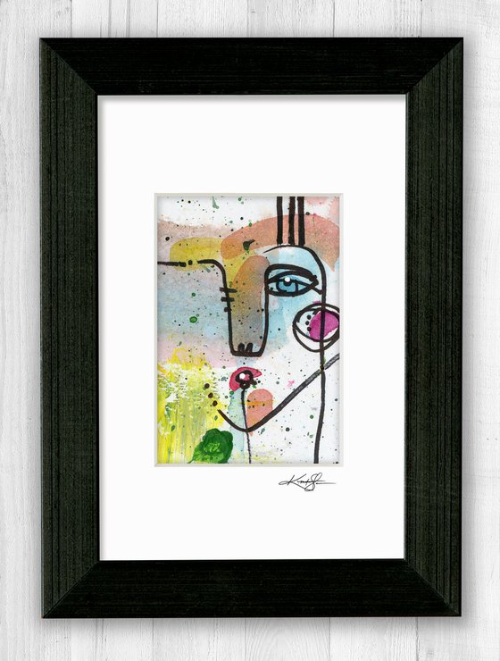 Little Funky Face 15 - Abstract Painting by Kathy Morton Stanion