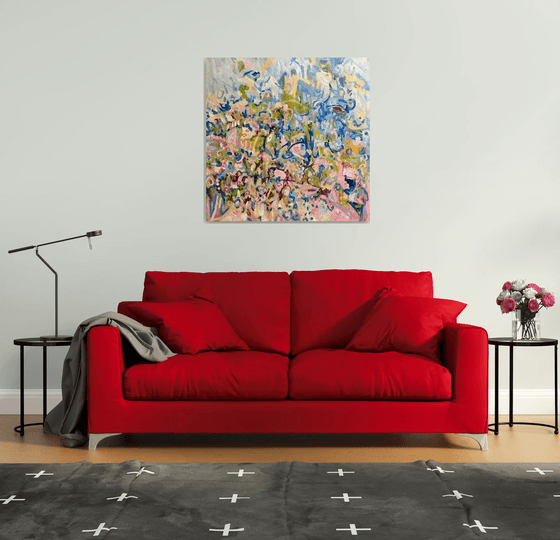 Meeting at your garden. Original abstract painting.