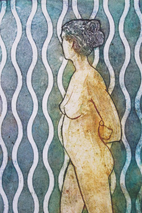 Standing female nude varied edition print of 6