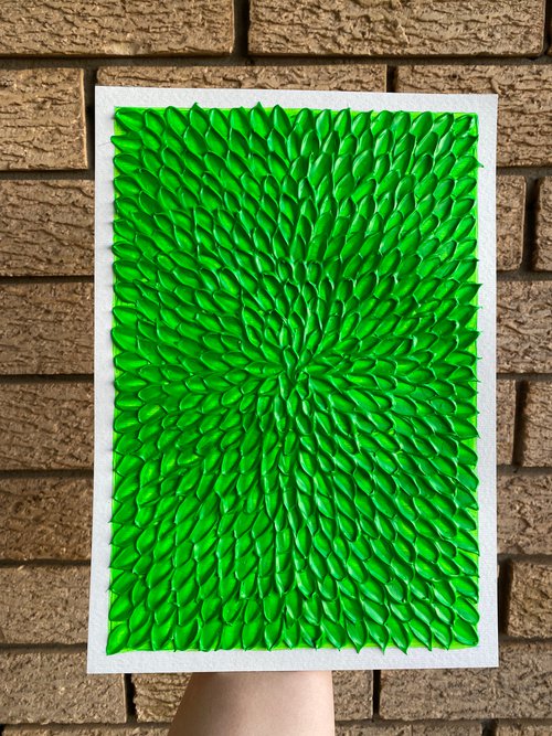 Fluorescent cactus (on paper, unframed) by Guzaliya Xavier