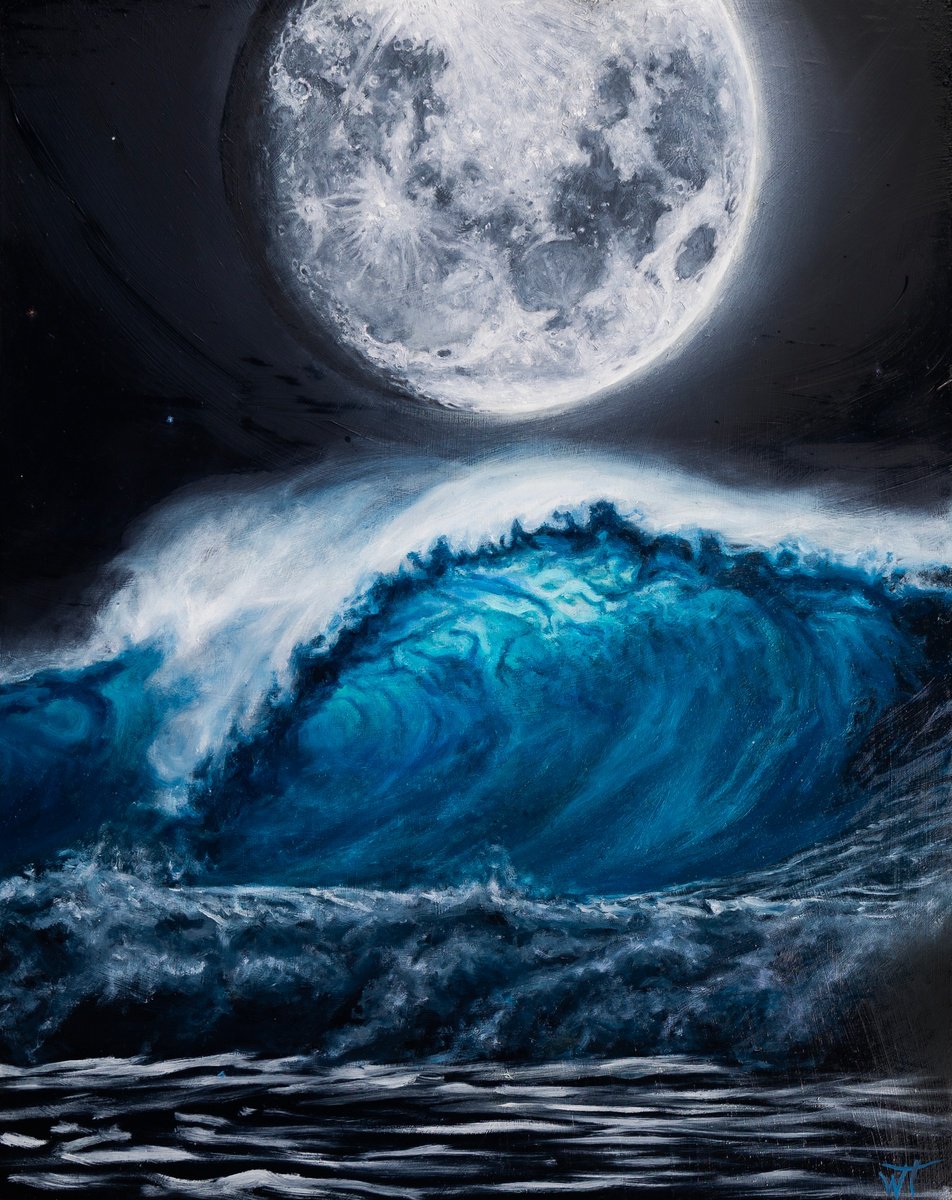 Expressive Oil Painting , Moonlight Sonata By Wyatt Todd, 13 X 16, Artwork For Sale On Artfinder
