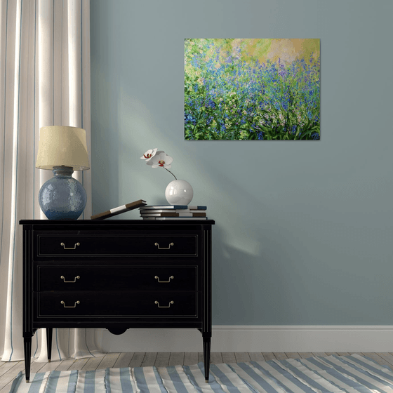 Forty Shades of Blue - Foral Landscape painting