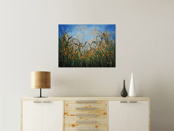"Early Spring"#2 - Large original abstract floral landscape