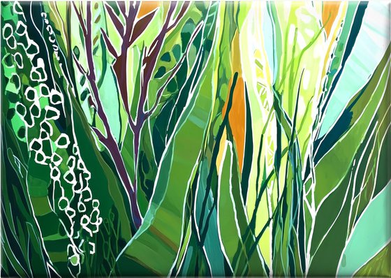 Magic Greenery #3 framed painting