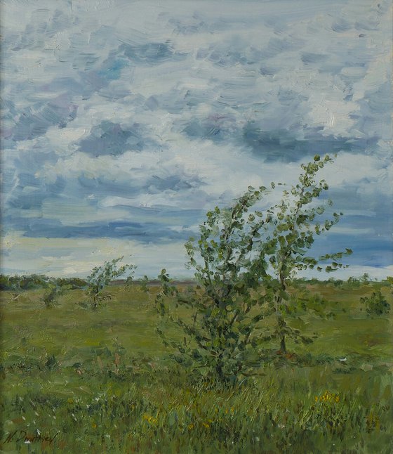 The Gust Of Wind - summer landscape painting