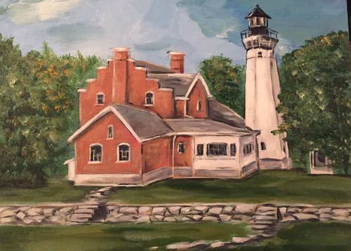 Michigan Lighthouse Series # 6 - Port Sanilac by Carolyn Shoemaker (Soma)