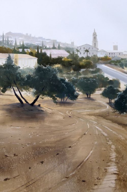 BUJALANCE. large painting 122x81 by Rafael Carrascal