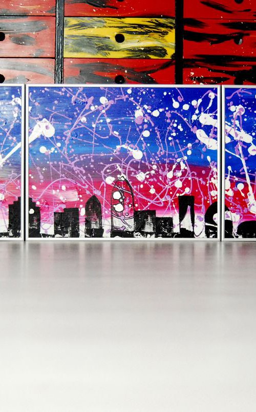 cityscape (triptych, framed artwork) by Conrad  Bloemers