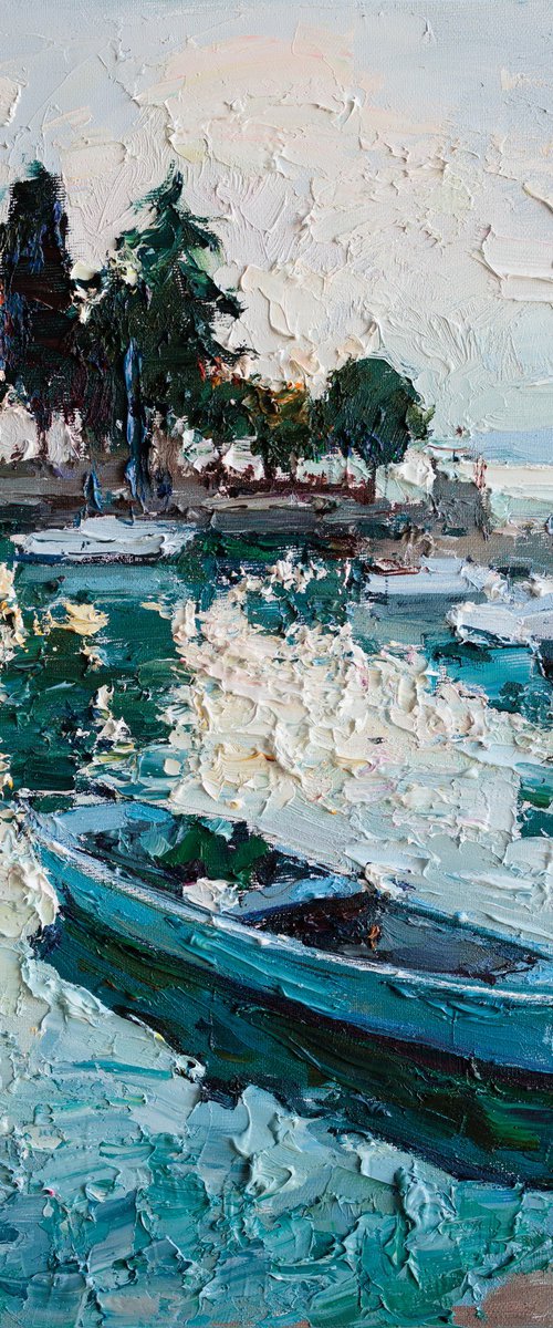 Boats on Lake Garda by Anastasiia Valiulina