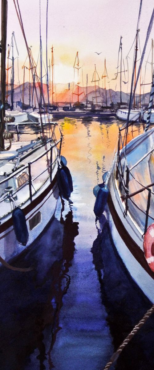 A sunset in Saint-Tropez by Ksenia Astakhova