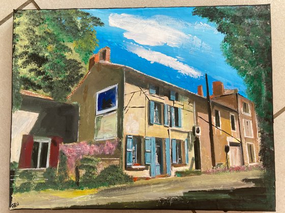 Row Of French Houses In The Noon Sun