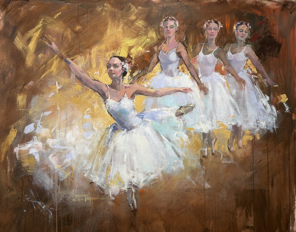 Impressionistic Portrait Acrylic Painting By Faiqa Uppal, 67 X 51, Whispers Of Moment, Original Artwork