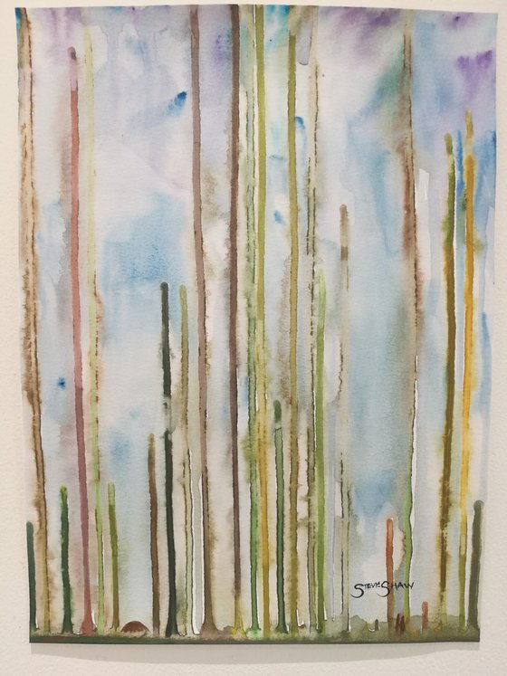 Abstract Watercolour Stripes ( on paper )