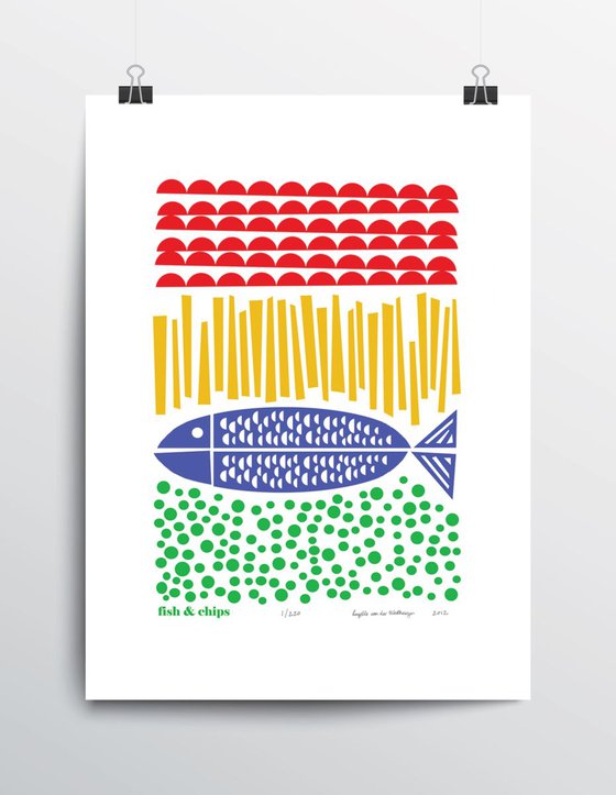 Fish & Chips - Unframed - FREE Worldwide Delivery