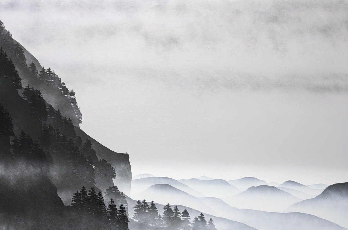 Landscape Acrylic Painting By Robert Owen Bloomfield, 59 X 39", Bal??u 2, Original Artwork