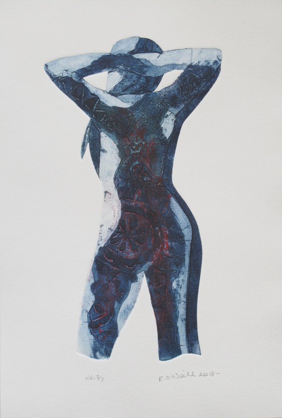 Standing female nude x3