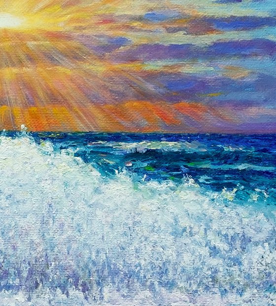 Sunset at Sea – Sun and Waves