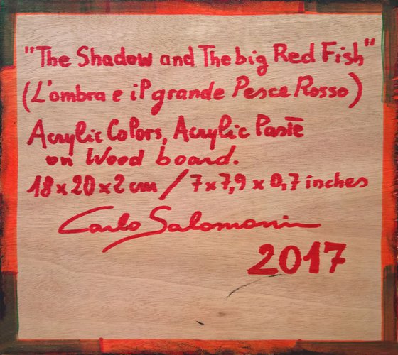 THE SHADOW AND THE BIG RED FISH - ( ready to hang )