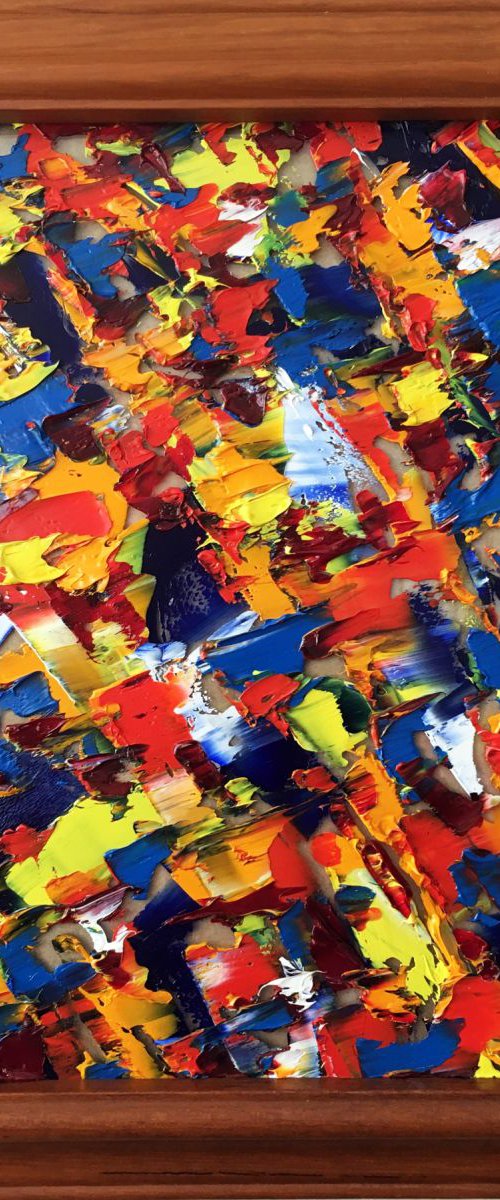 "I See Right Through You" - PMS Micro Painting, Miniature Abstract Oil Painting by Preston M. Smith (PMS)