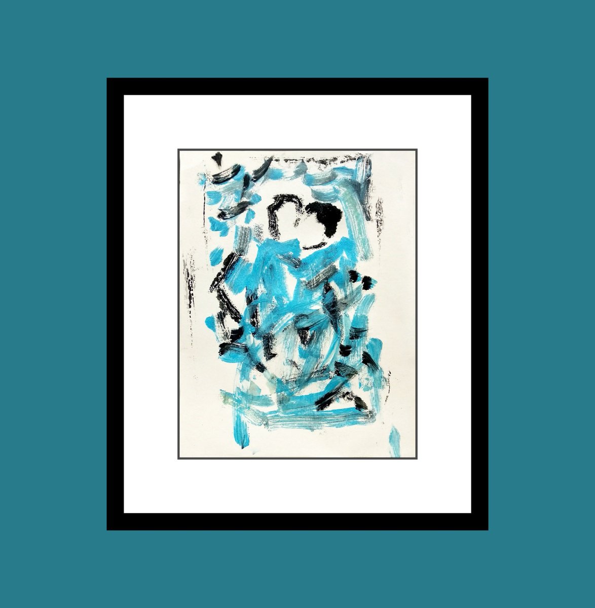Expressive Portrait Limited Edition Print By Asha Shenoy, 8 X 11, The Romantic Couple 3, Original Artwork