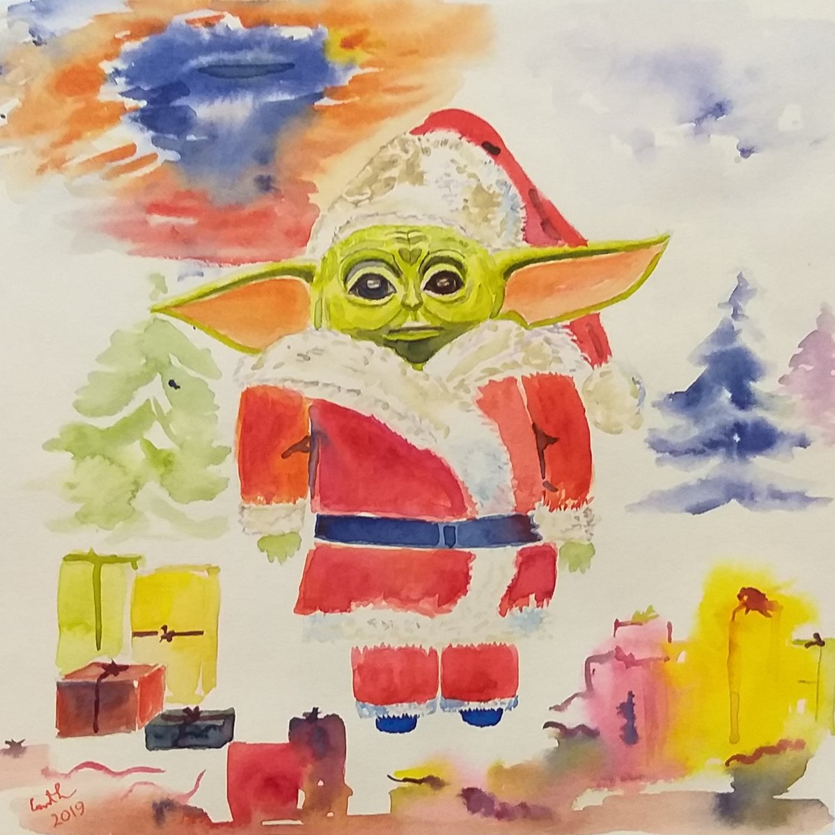 Baby Yoda or Santa Clause , December Gift by Geeta Yerra