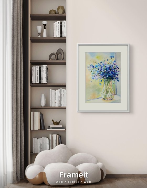 Bouquet of blue flowers