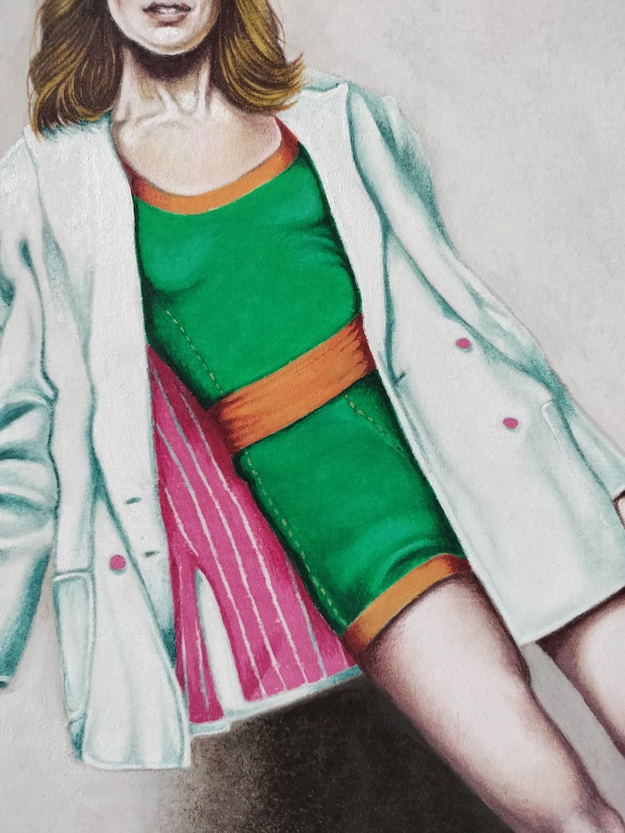 Surrealistic Portrait Oil Painting By Cristina Canamero, 16 X 16, Inestable., Original Artwork