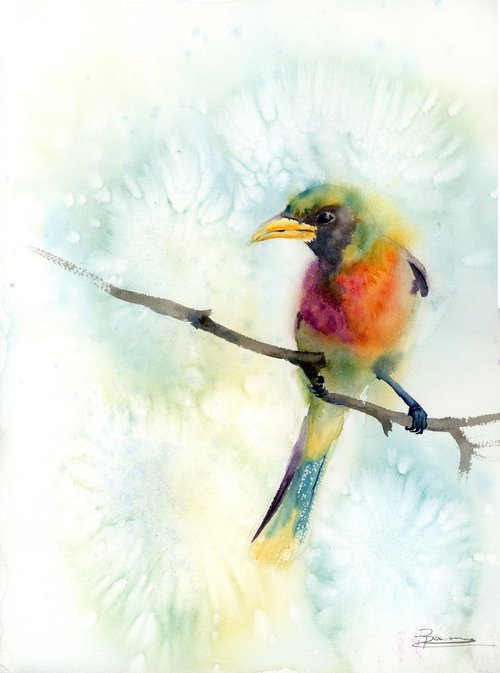 The bird on a branch by Olga Shefranov (Tchefranov)