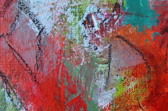 Red Triptych - small abstract works