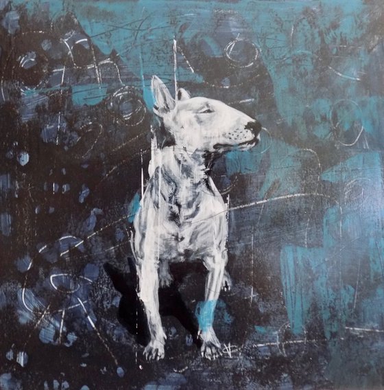 English Bull Terrier painting