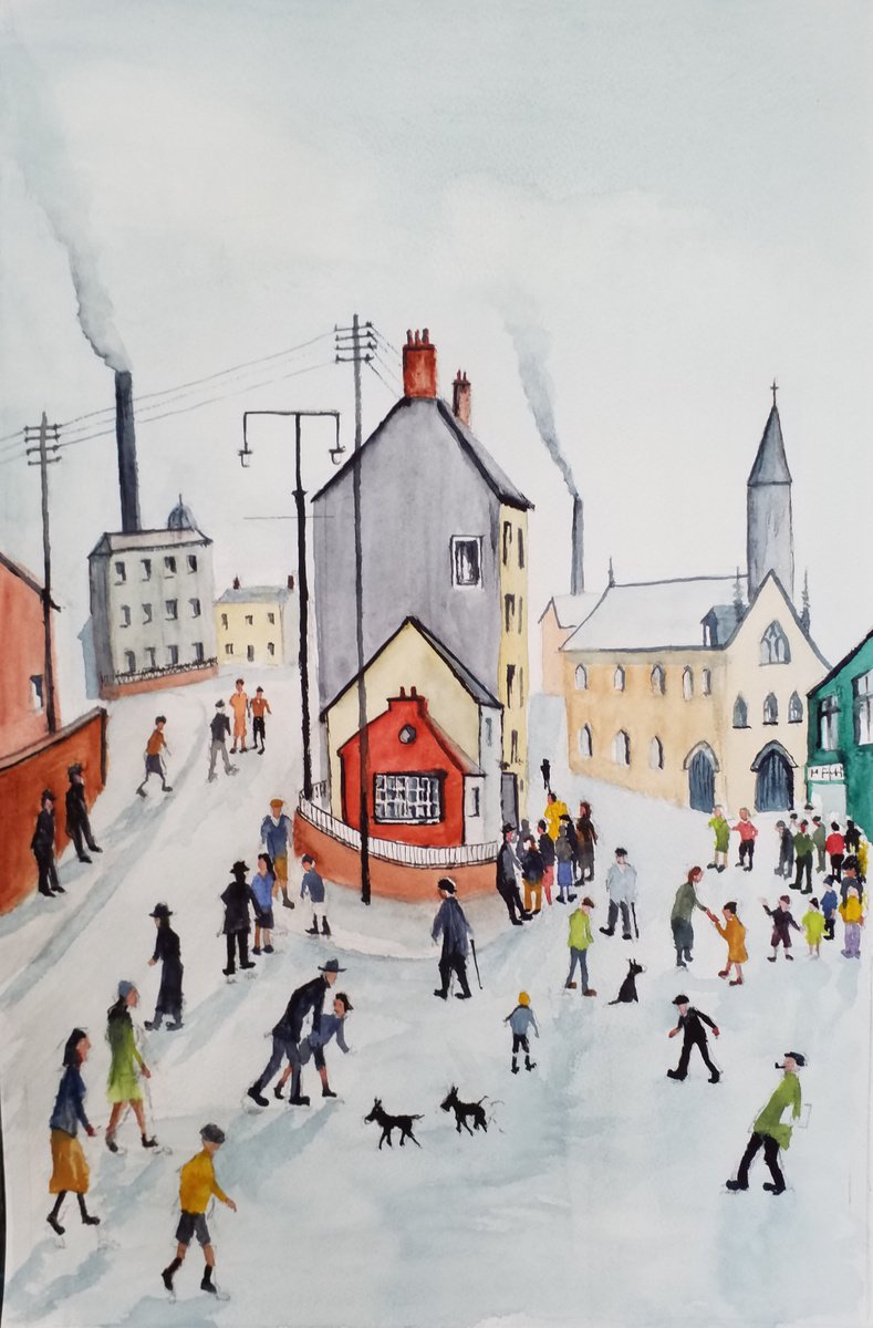 A Street in Clitheroe after L.S.LOWRY by gerry porcher