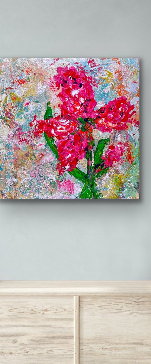 SYMPHONY OF IRIS FLOWER - RED IRIS by Pooja Verma