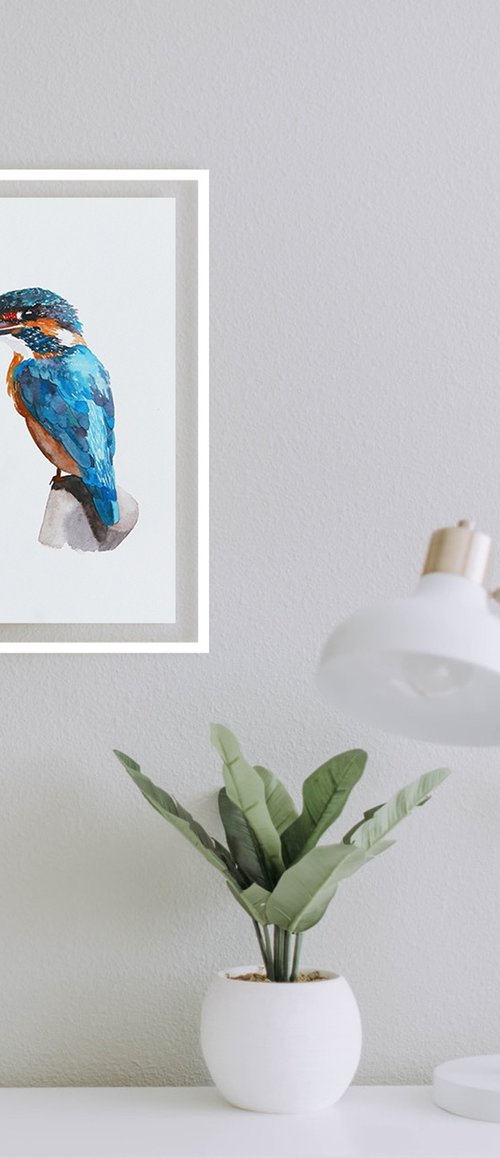Kingfisher on the branch by Karina Danylchuk