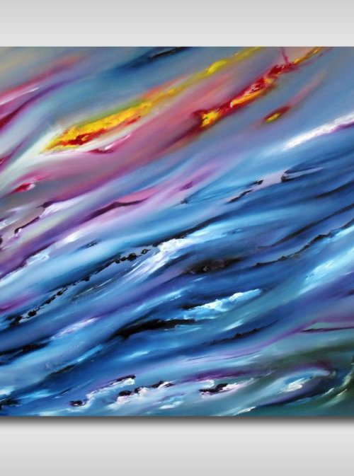 Gioco del vento - 120x60 cm,  LARGE XXL, Original abstract painting, oil on canvas by Davide De Palma