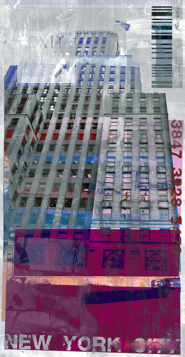 Abstract Cityscapes Photograph By Sven Pfrommer, 28 X 55", New York Syliner I, Original Artwork