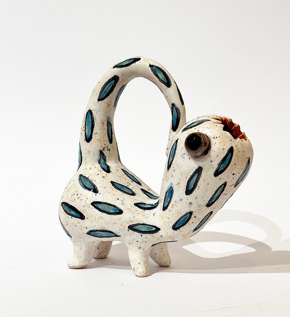 Naive Animal Clay Sculpture By Viktor Zuk, 8 X 8", A Teste Of Monstrosity, Original Artwork