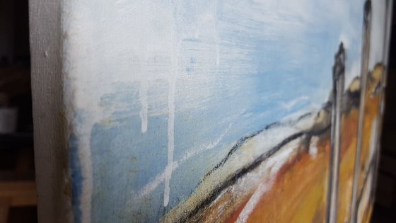 Sluice At The Sea - Large Landscape Painting XL 135 x 85 cm