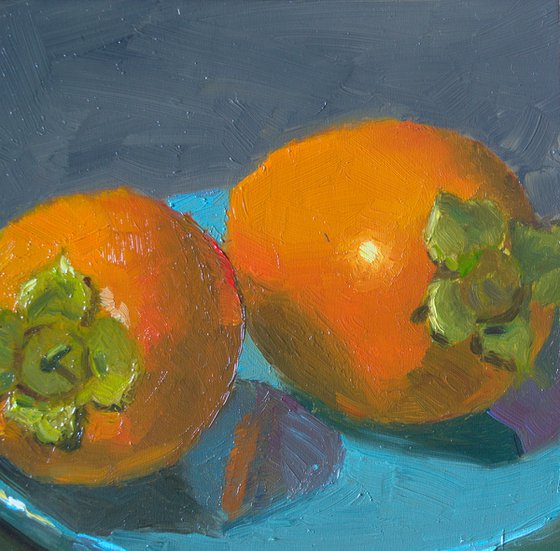 Small Painting - Pair of Persimmons! - Kitchen Decor, Home Decor