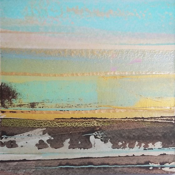 Framed ready to hang original abstract landscape - Horizon #4