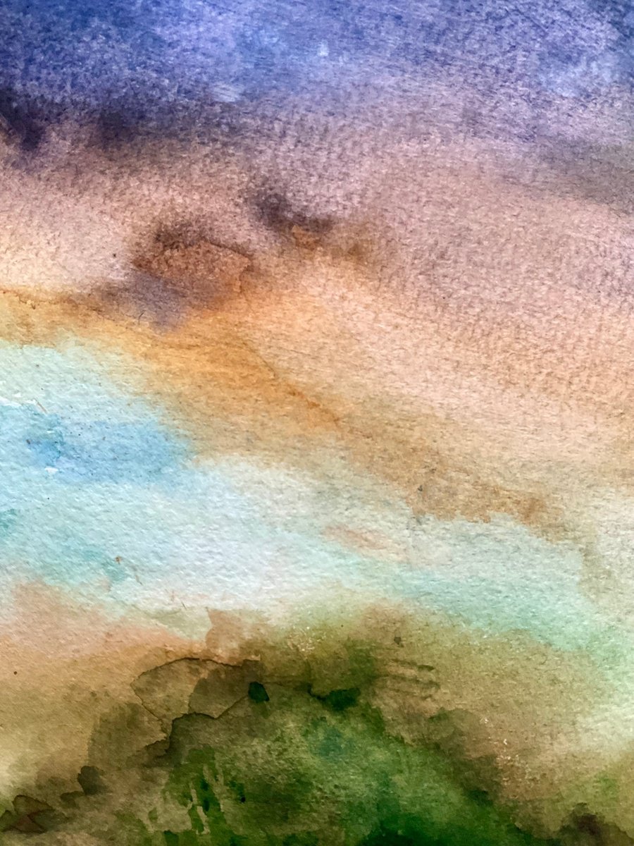 Impressionistic Landscape Watercolour By Vera Klimova, 17 X 12", After A Thunderstorm, Original Artwork