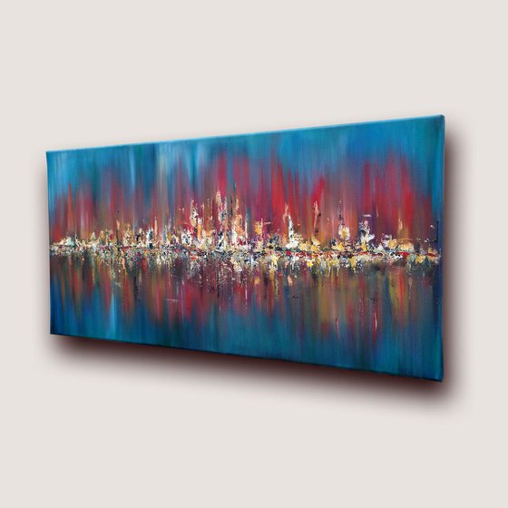 Night Scene - Abstract Oil Landscape Painting